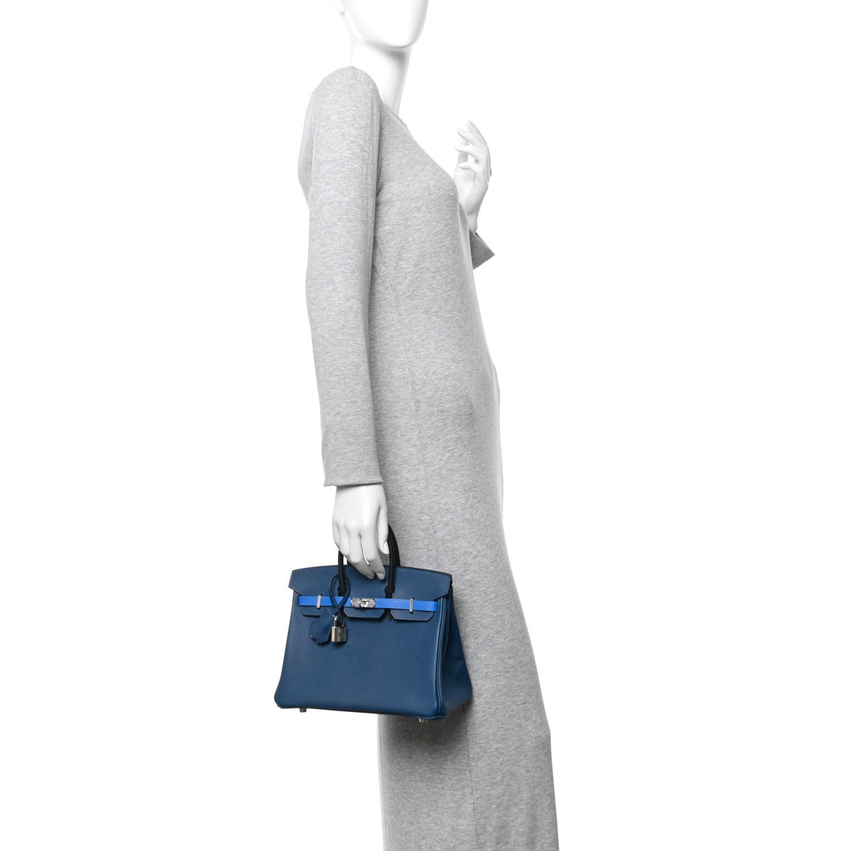 Epsom Tri-Color Birkin 25 Deep Bleu Bleu Hydra Black product image 2, provided for visual reference and product detail review