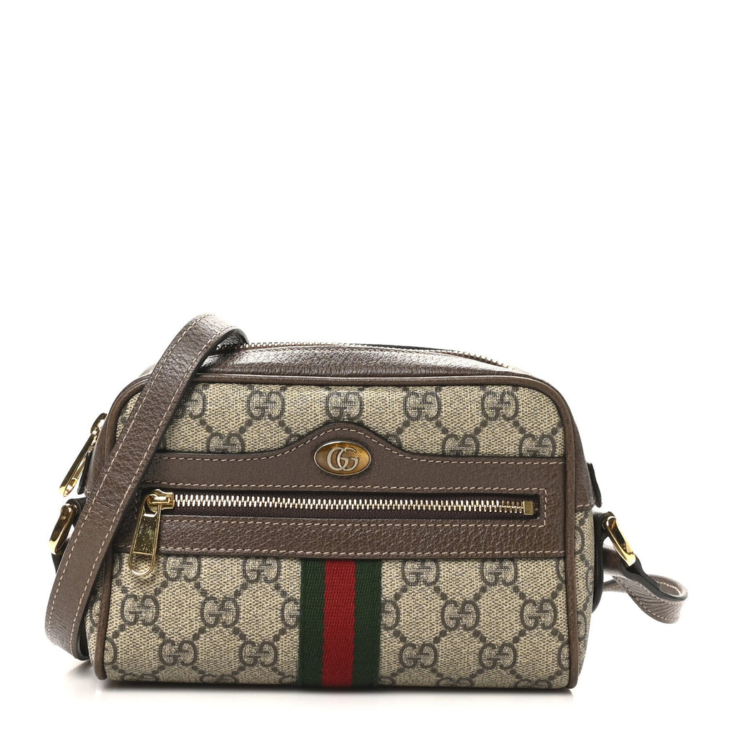 GG Supreme Monogram Web Mini Ophidia Shoulder Bag Brown product image 1, provided for visual reference and product detail