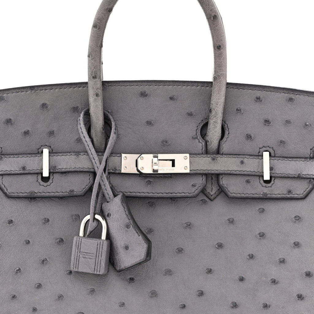 Ostrich Birkin 25 Gris Agate product image 8, provided for visual reference and product detail review