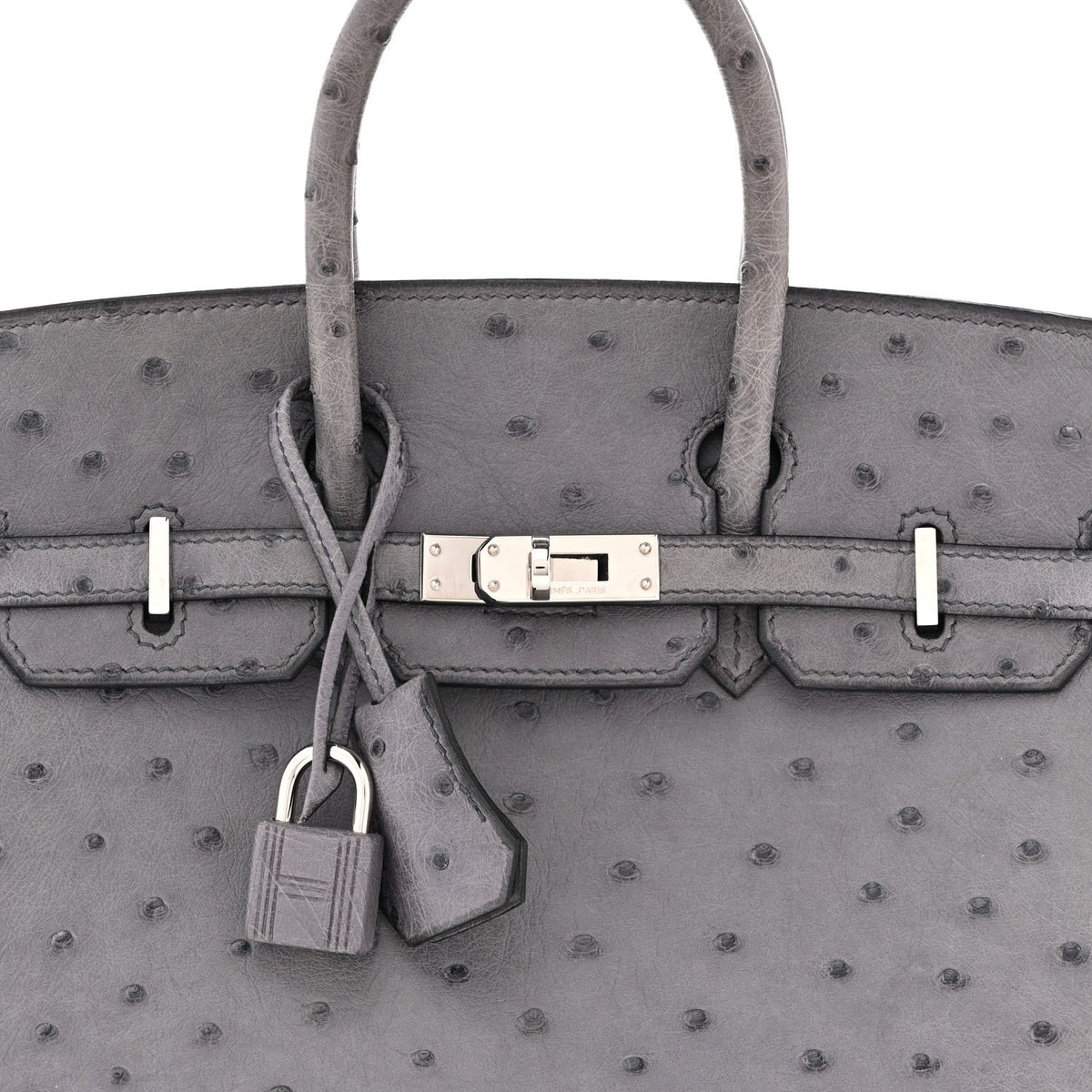 Ostrich Birkin 25 Gris Agate product image 8, provided for visual reference and product detail review