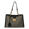 GG Supreme Monogram Medium Padlock Tote Black product image 1, provided for visual reference and product detail review
