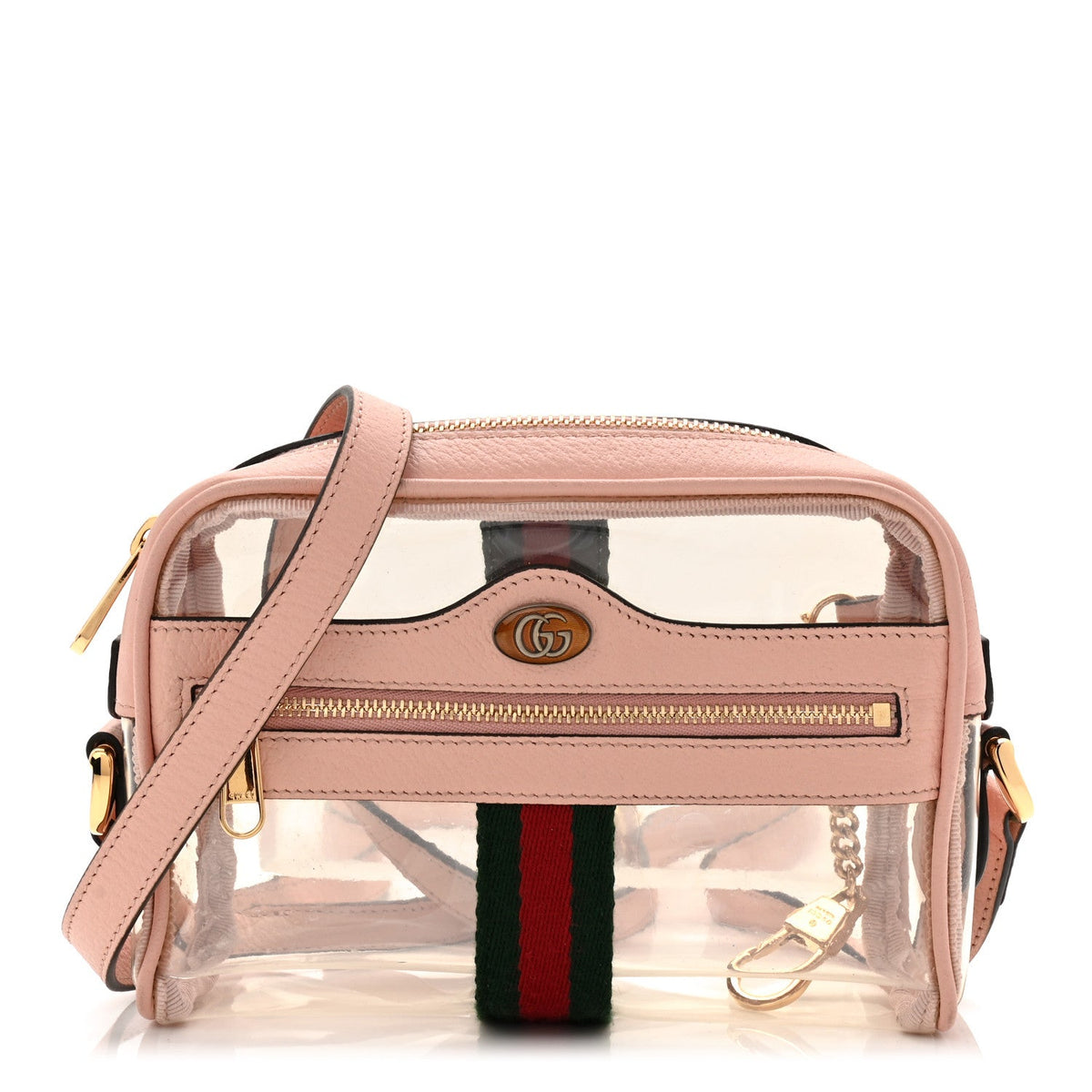 Vinyl Web Mini Ophidia Transparent Shoulder Bag Perfect Pink product image 3, provided for visual reference and product