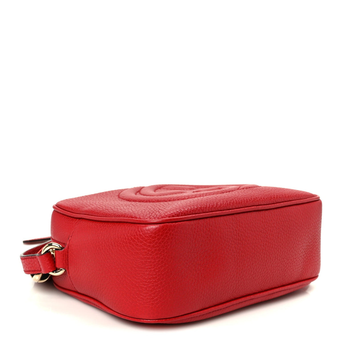 Pebbled Calfskin Small Soho Disco Bag Vibrant Red product image 3, provided for visual reference and product detail review