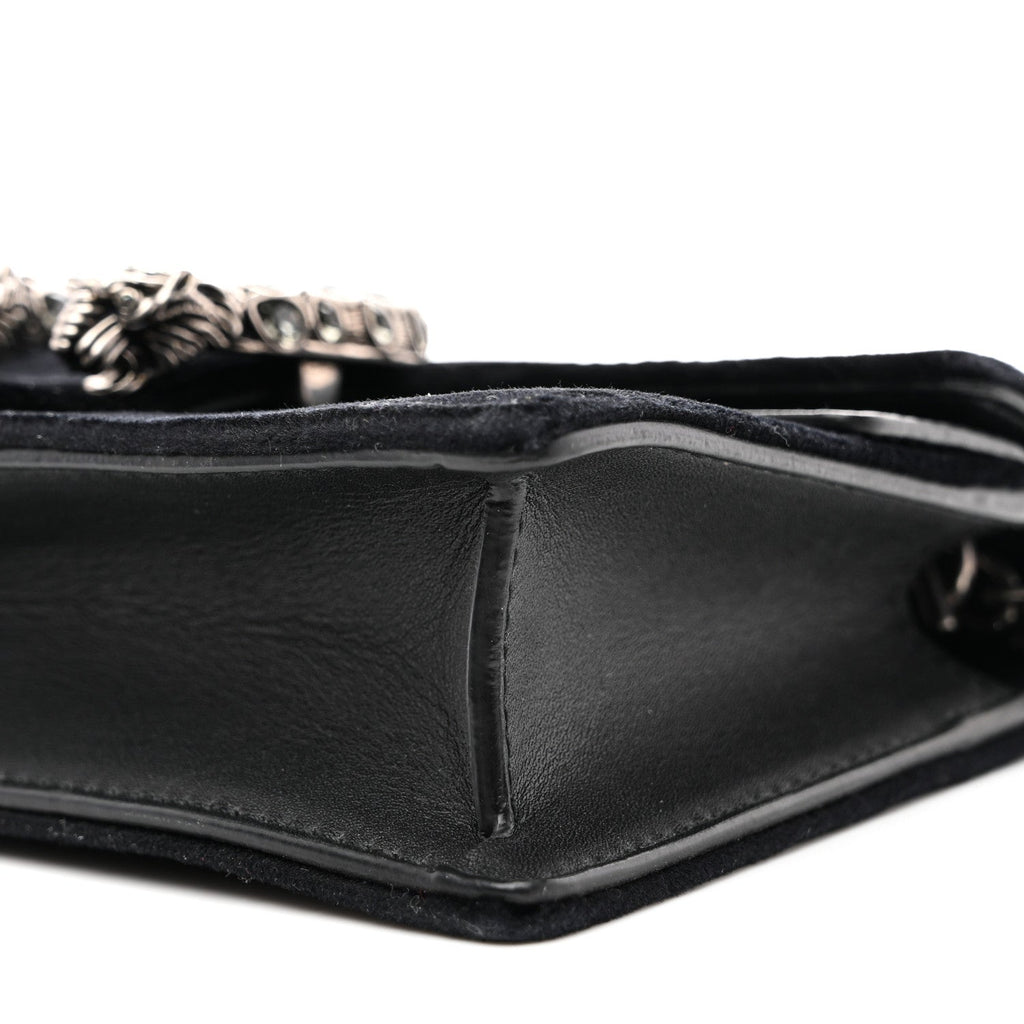 Suede Super Mini Dionysus Shoulder Bag Black product image 9, provided for visual reference and product detail review