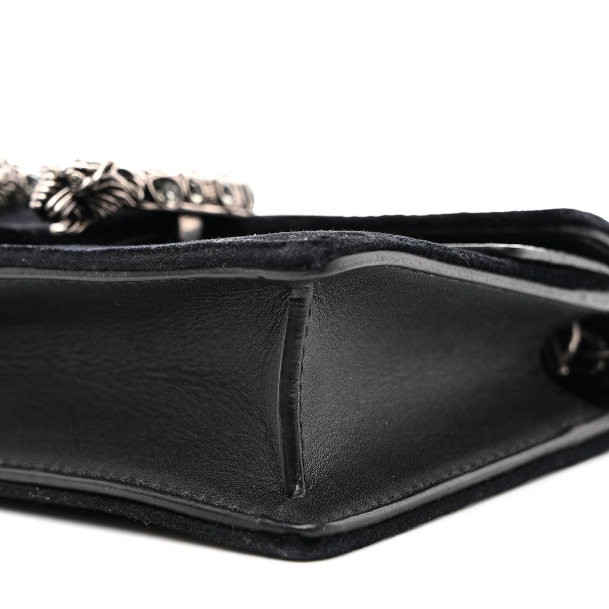 Suede Super Mini Dionysus Shoulder Bag Black product image 9, provided for visual reference and product detail review