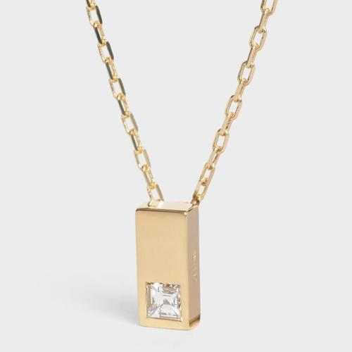 Celine Sentimental Double Square Diamond 18K Gold Necklace product image 1, provided for visual reference and product detail