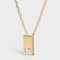 Celine Sentimental Double Square Diamond 18K Gold Necklace product image 1, provided for visual reference and product detail