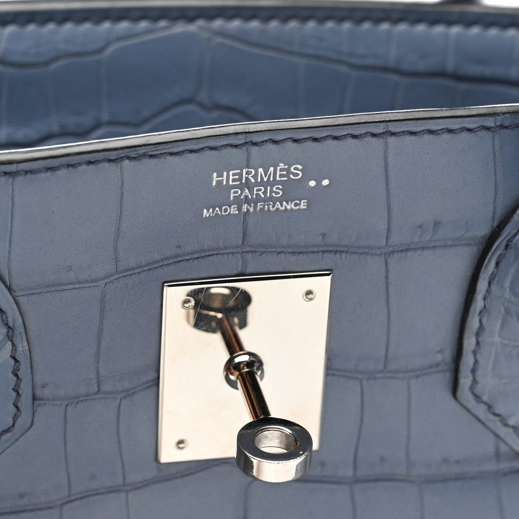 Matte Porosus Crocodile Birkin 30 Bleu Brighton product image 11, provided for visual reference and product detail review