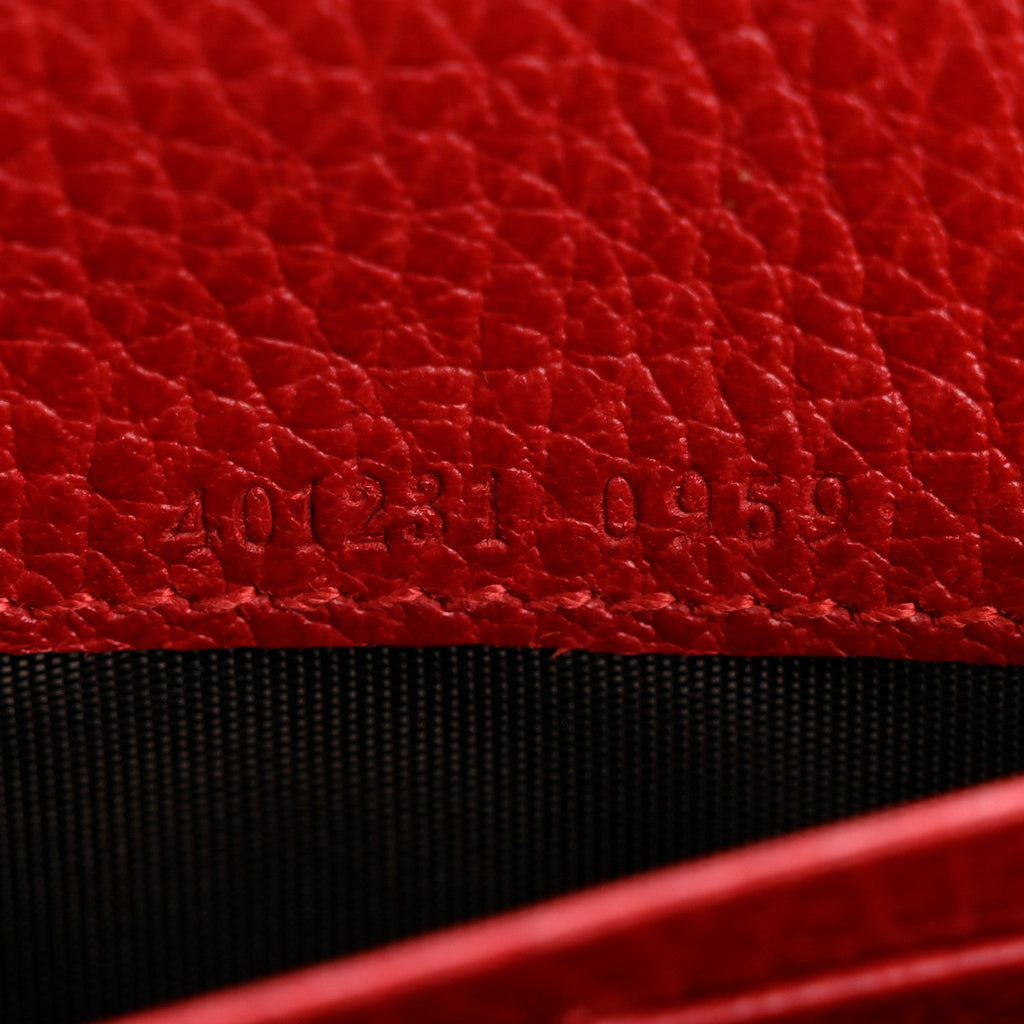Calfskin Mini Dionysus Chain Wallet Hibiscus Red product image 7, provided for visual reference and product detail review