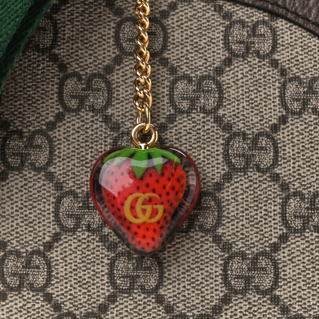 GG Supreme Monogram Textured Dollar Calfskin Web Small Ophidia GG Handbag Beige Ebony New Acero product image 8, provided