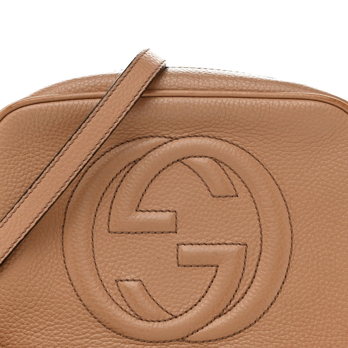Pebbled Calfskin Small Soho Disco Bag Camelia product image 10, provided for visual reference and product detail review