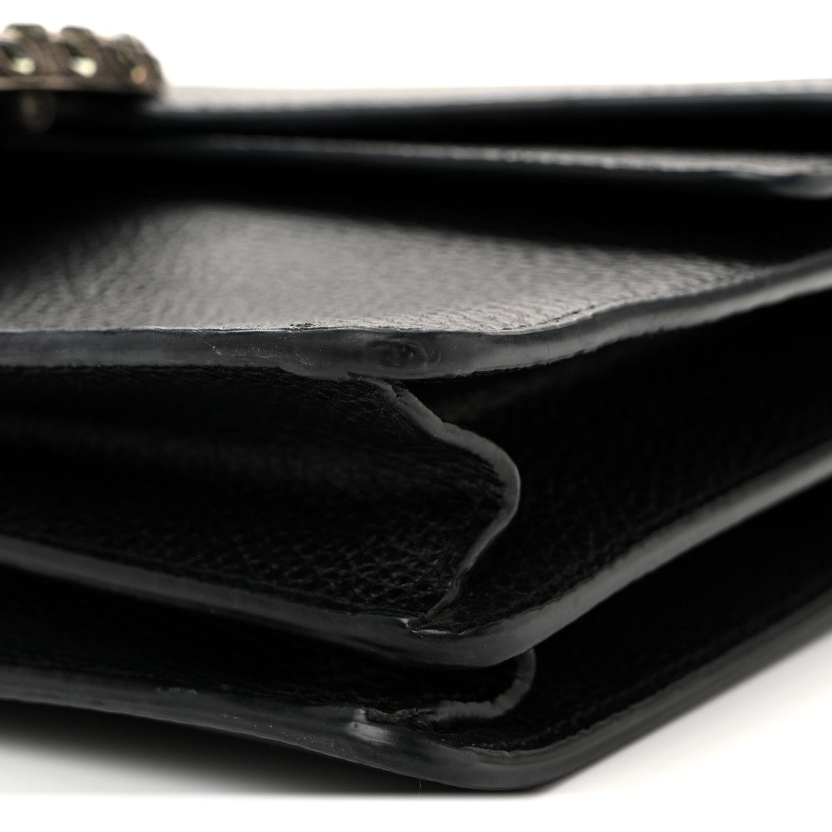 Pebbled Calfskin Small Dionysus Shoulder Bag Black product image 10, provided for visual reference and product detail review