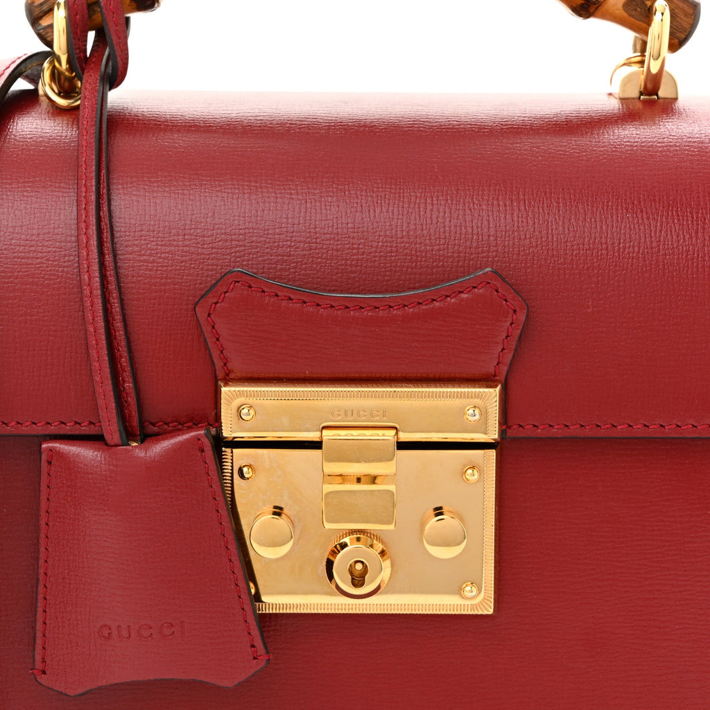 Azalea Calfskin Small Padlock Bamboo Shoulder Bag Romantic Cerise product image 8, provided for visual reference and product