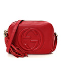 Pebbled Calfskin Small Soho Disco Bag Vibrant Red product image 1, provided for visual reference and product detail review