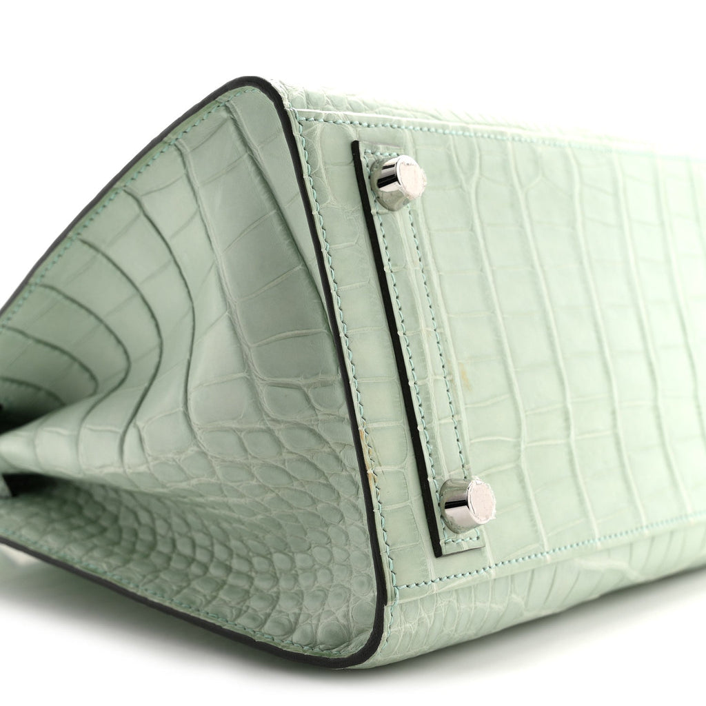 Matte Alligator Birkin Sellier 25 Vert D'eau product image 9, provided for visual reference and product detail review