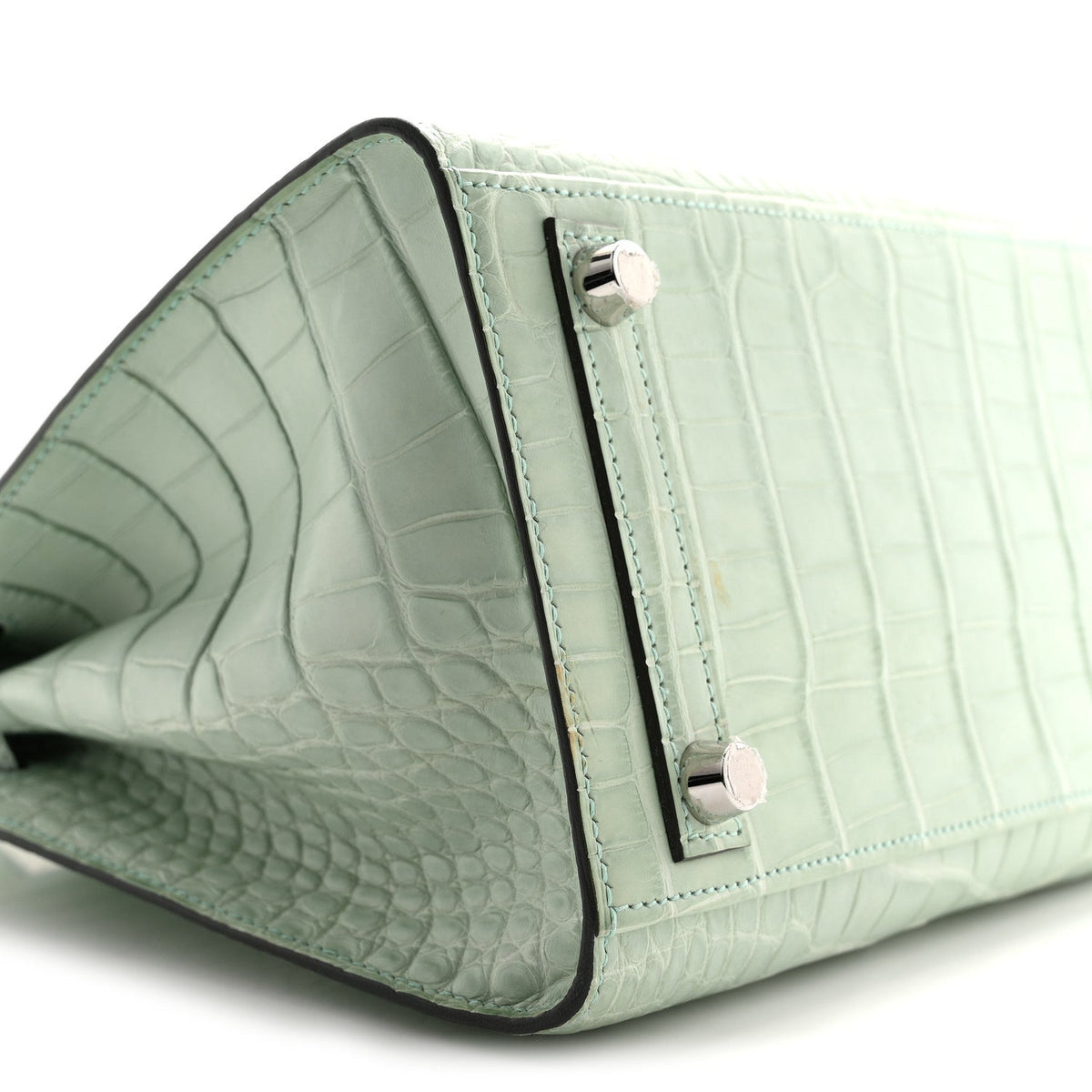 Matte Alligator Birkin Sellier 25 Vert D'eau product image 9, provided for visual reference and product detail review