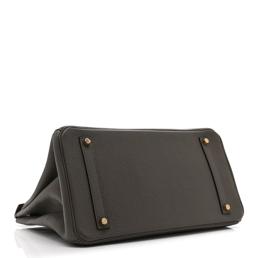 Taurillon Clemence Birkin 35 Etain product image 4, provided for visual reference and product detail review