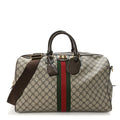 X BALENCIAGA BB Supreme Monogram Web Medium Ophidia Carry-On Duffle Bag Beige New Acero product image 1, provided for visual