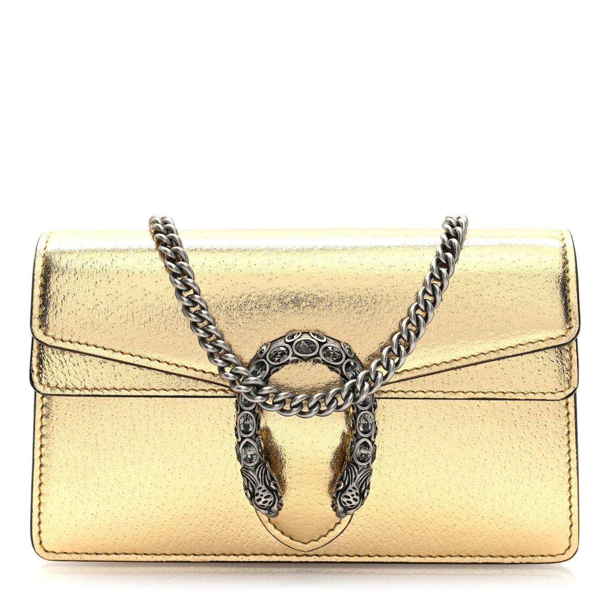 Metallic Calfskin Super Mini Dionysus Shoulder Bag Gold product image 1, provided for visual reference and product detail