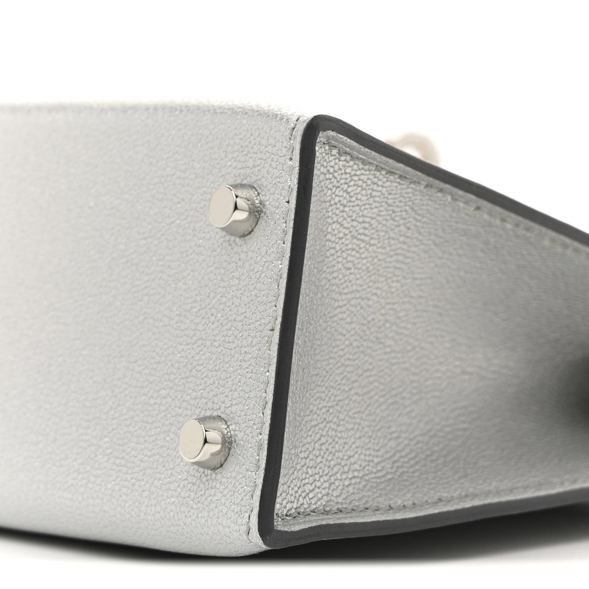 Metallic Chevre Chamkilight Mini Kelly Sellier 20 Argent product image 9, provided for visual reference and product detail