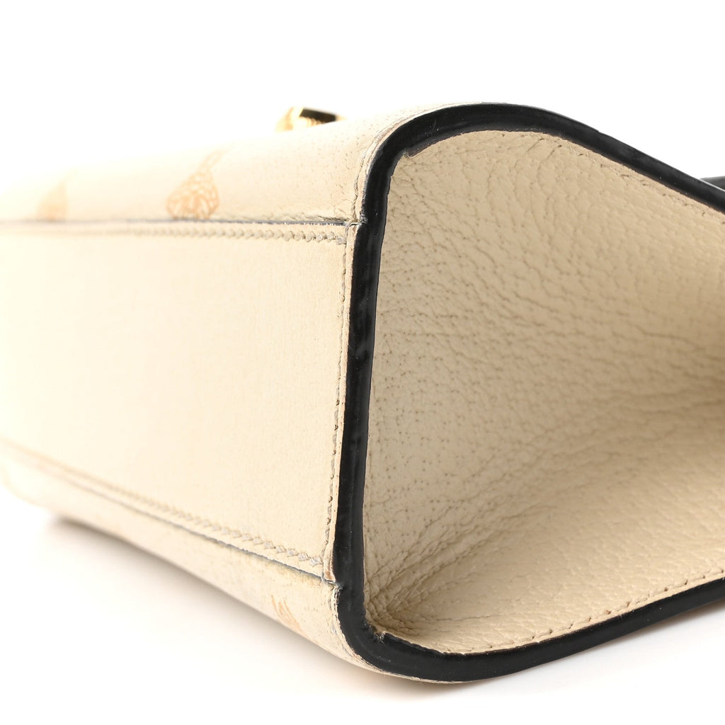 Grained Calfskin Bee Star Small Padlock Shoulder Bag White product image 10, provided for visual reference and product