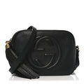 Pebbled Calfskin Small Soho Disco Bag Black product image 1, provided for visual reference and product detail review
