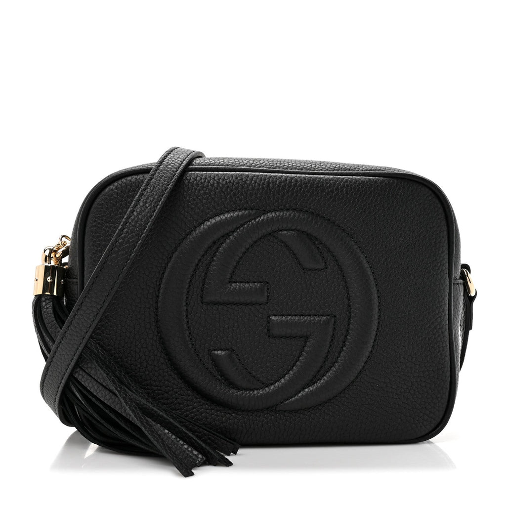 Pebbled Calfskin Small Soho Disco Bag Black product image 1, provided for visual reference and product detail review