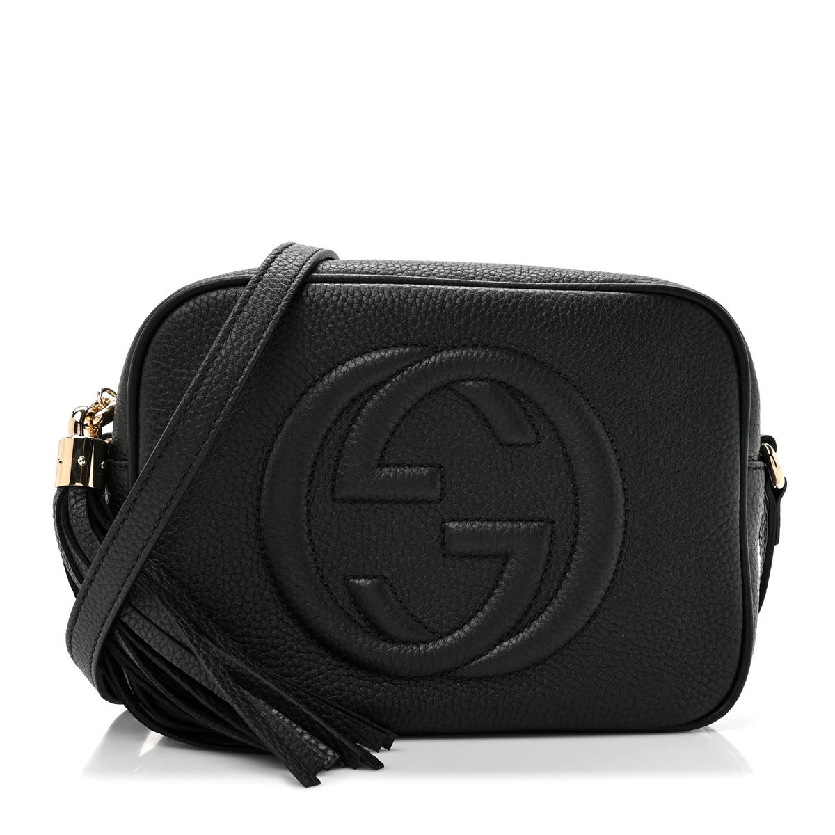 Pebbled Calfskin Small Soho Disco Bag Black product image 1, provided for visual reference and product detail review