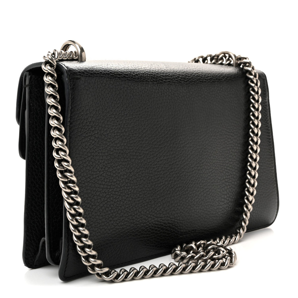 Pebbled Calfskin Small Dionysus Shoulder Bag Black product image 3, provided for visual reference and product detail review