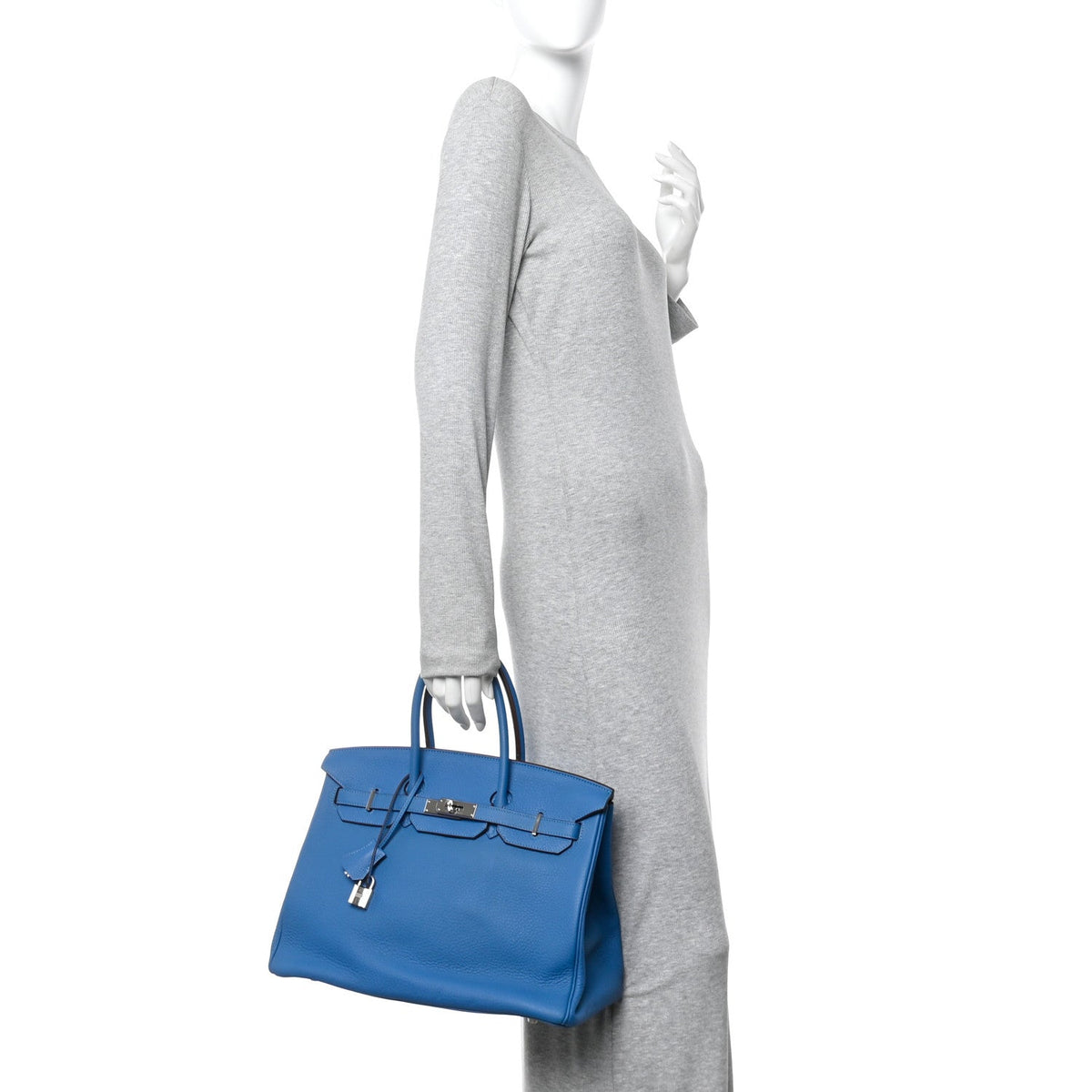 Taurillon Clemence BIRKIN 35 Mykonos product image 2, provided for visual reference and product detail review
