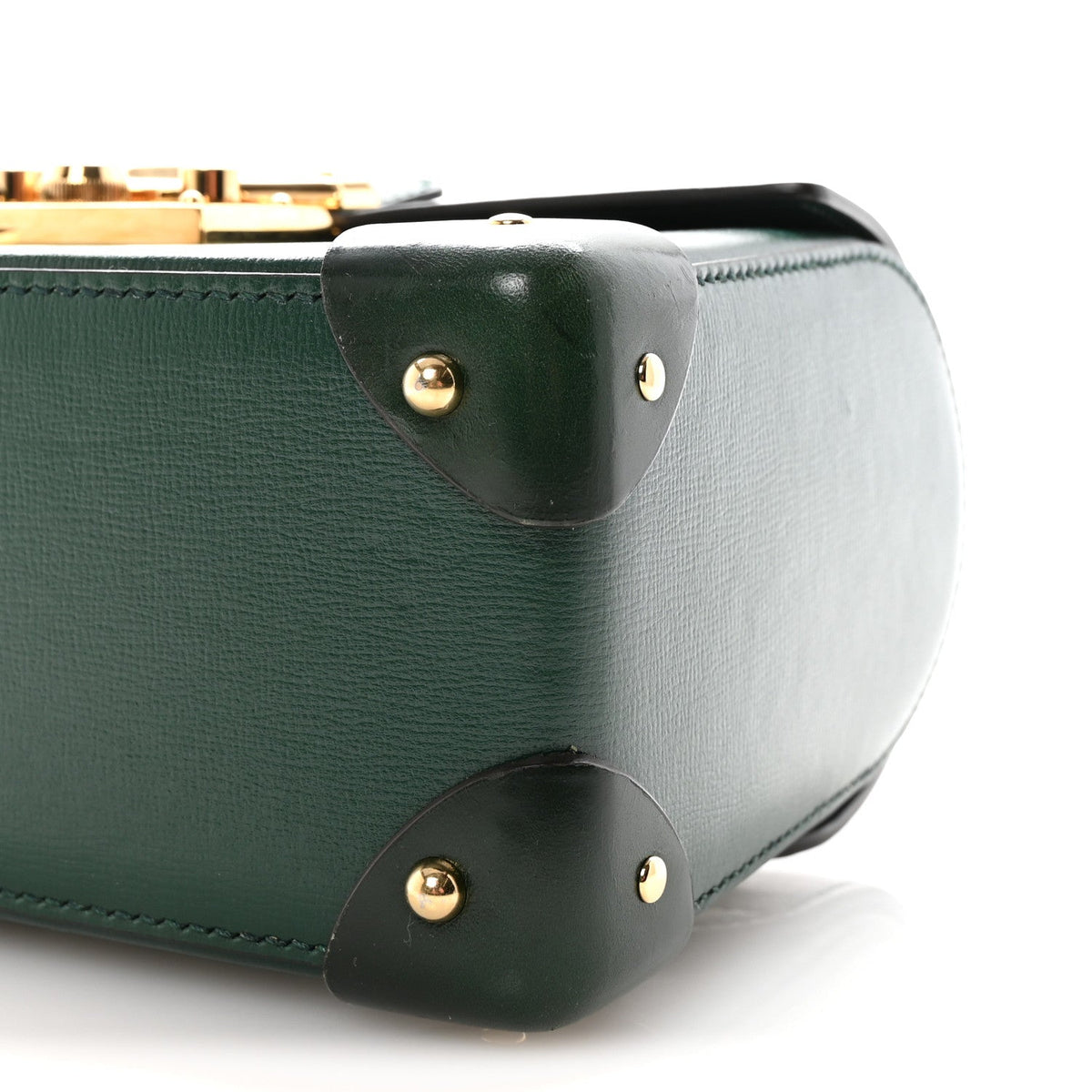 Azalea Calfskin Small Padlock Bamboo Shoulder Bag Vintage Green product image 10, provided for visual reference and product
