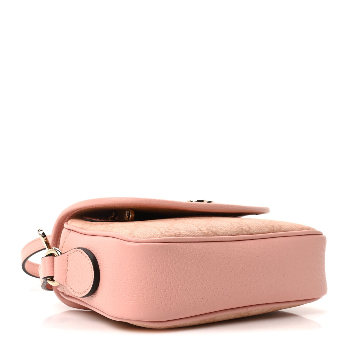 GG Supreme Monogram Textured Dollar Calfskin Mini Ophidia Flap Shoulder Bag Rose Pink product image 4, provided for visual