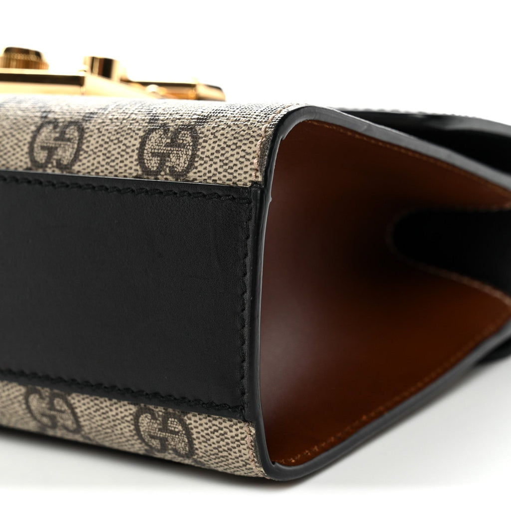 GG Supreme Monogram Calfskin Small Padlock Shoulder Bag Beige Black Cuir product image 10, provided for visual reference and