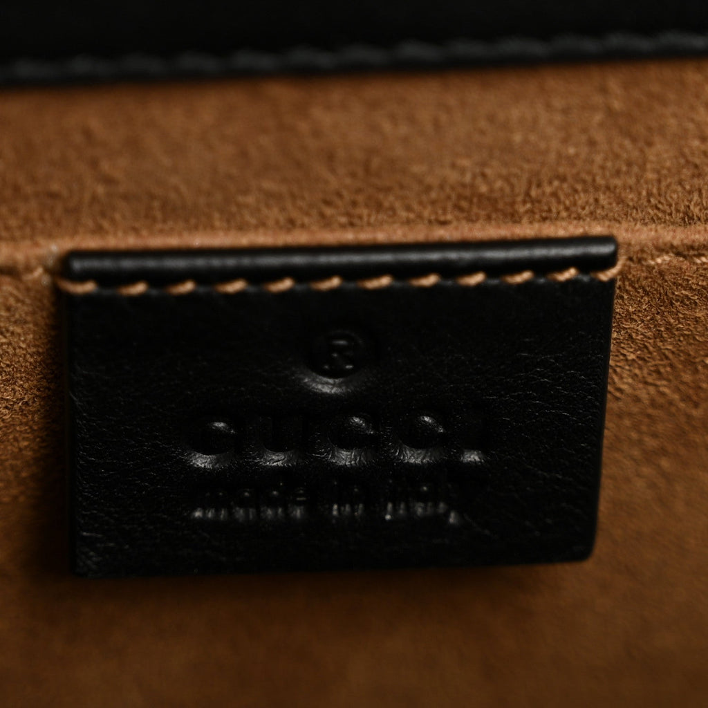 GG Supreme Monogram Calfskin Small Padlock Shoulder Bag Beige Black Cuir product image 6, provided for visual reference and
