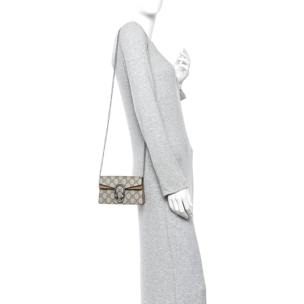 GG Supreme Monogram Super Mini Dionysus Shoulder Bag Taupe product image 2, provided for visual reference and product detail