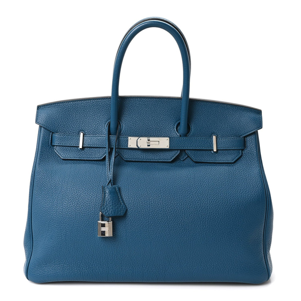 Togo Birkin 35 Bleu Izmir product image 1, provided for visual reference and product detail review