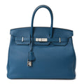 Togo Birkin 35 Bleu Izmir product image 1, provided for visual reference and product detail review