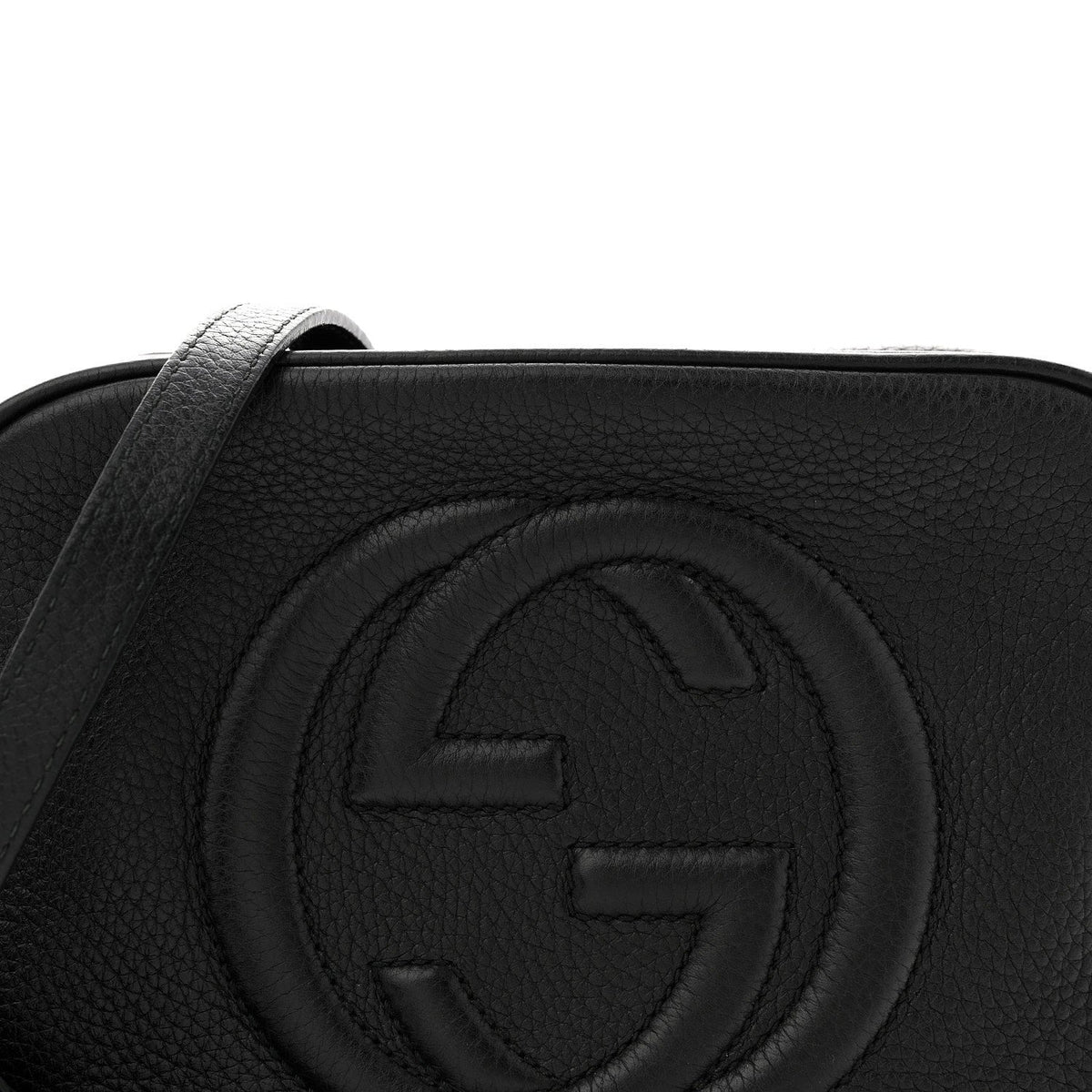 Pebbled Calfskin Small Soho Disco Bag Black product image 8, provided for visual reference and product detail review