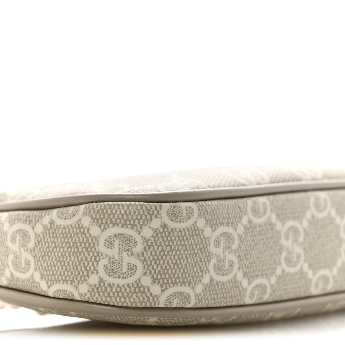 GG Supreme Monogram Textured Dollar Calfskin Web Mini Ophidia GG Handbag Beige Mystic White Oatmeal product image 9,