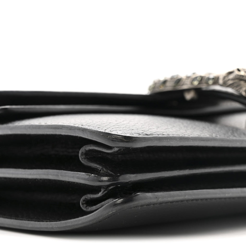 Pebbled Calfskin Small Dionysus Shoulder Bag Black product image 10, provided for visual reference and product detail review
