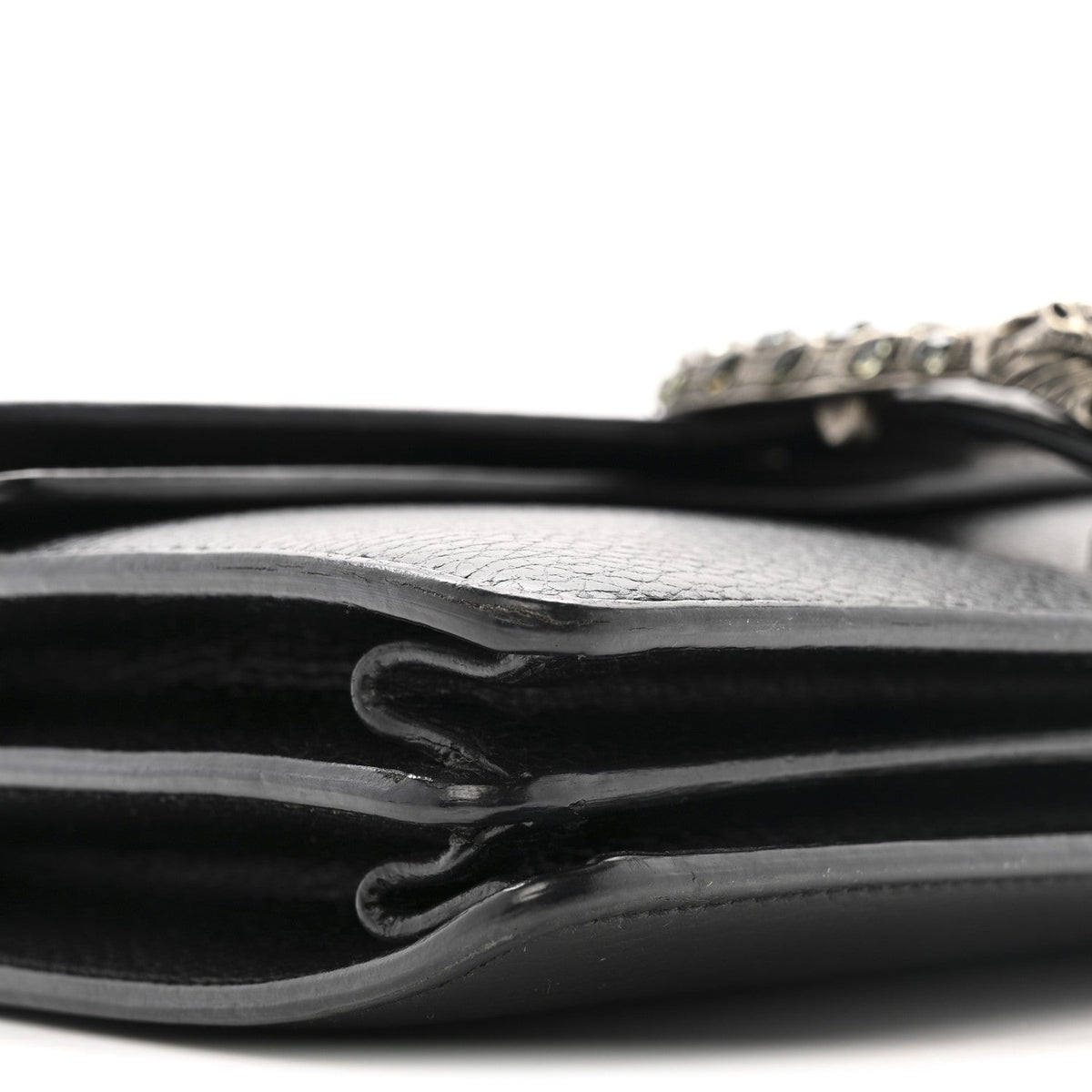Pebbled Calfskin Small Dionysus Shoulder Bag Black product image 10, provided for visual reference and product detail review