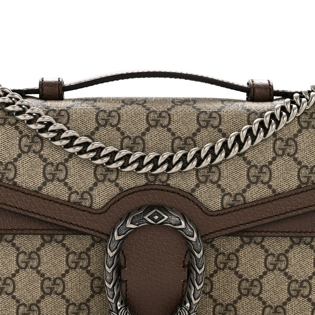 GG Supreme Monogram Textured Dollar Calfskin Top Handle Dionysus Shoulder Bag Beige Ebony New Acero product image 8,
