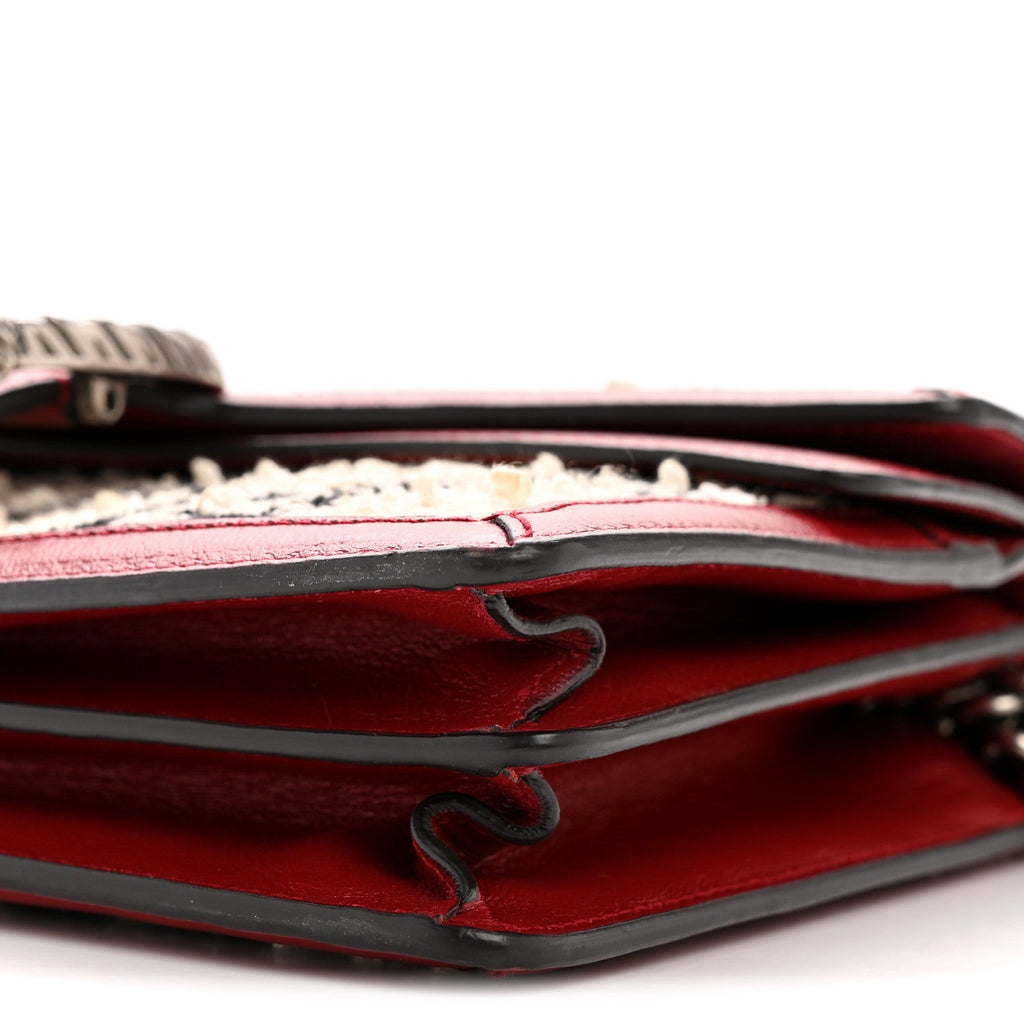 Tweed GG Monogram Small Dionysus Shoulder Bag White Black Romantic Cherry product image 10, provided for visual reference