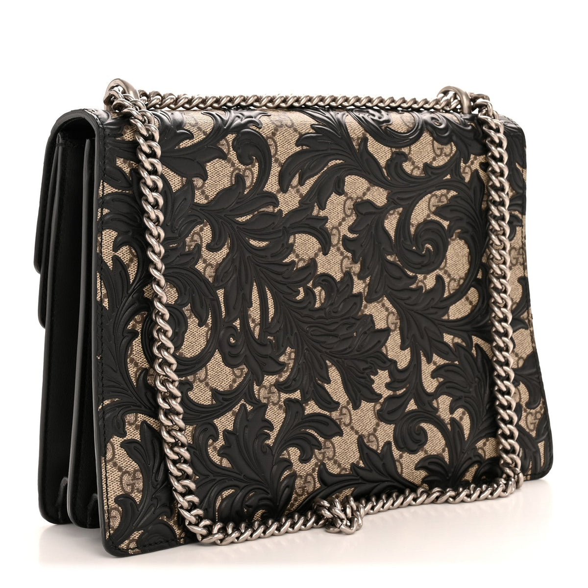 GG Supreme Monogram Arabesque Medium Dionysus Shoulder Bag Black product image 3, provided for visual reference and product