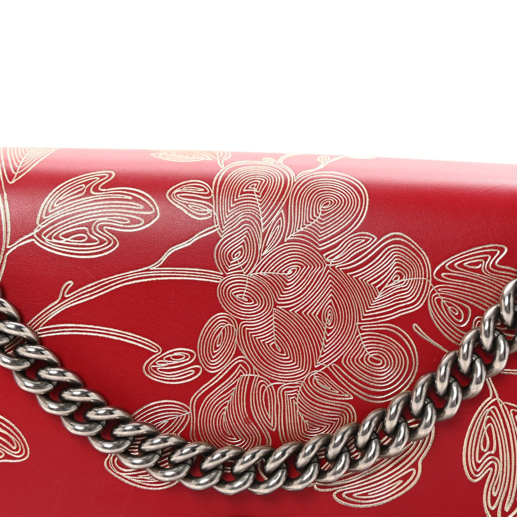 Calfskin Chinese New Year Medium Dionysus Shoulder Bag Hibiscus Red product image 8, provided for visual reference and