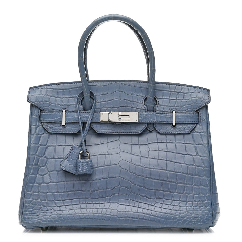 Matte Porosus Crocodile Birkin 30 Bleu Brighton product image 1, provided for visual reference and product detail review