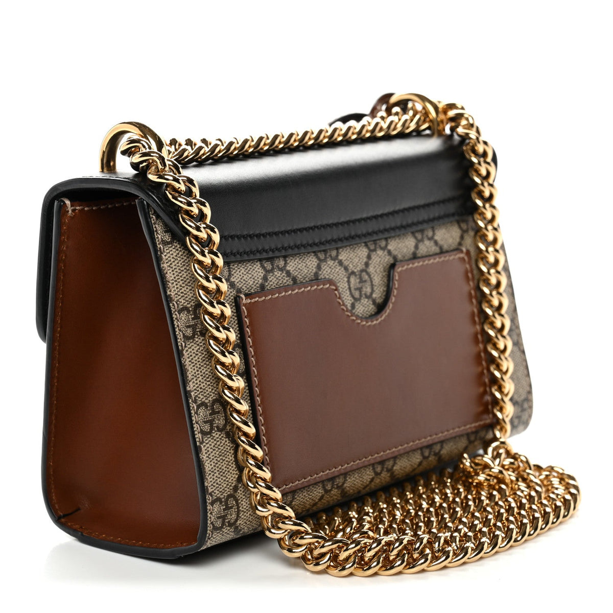GG Supreme Monogram Calfskin Small Padlock Shoulder Bag Beige Black Cuir product image 3, provided for visual reference and