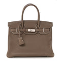 Taurillon Clemence Birkin 30 Etoupe product image 1, provided for visual reference and product detail review