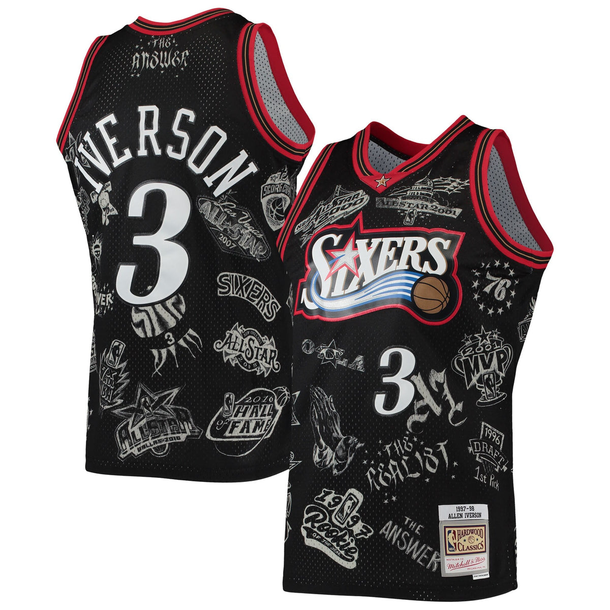 Allen Iverson Philadelphia 76ers Jersey Black Mitchell & product image 1