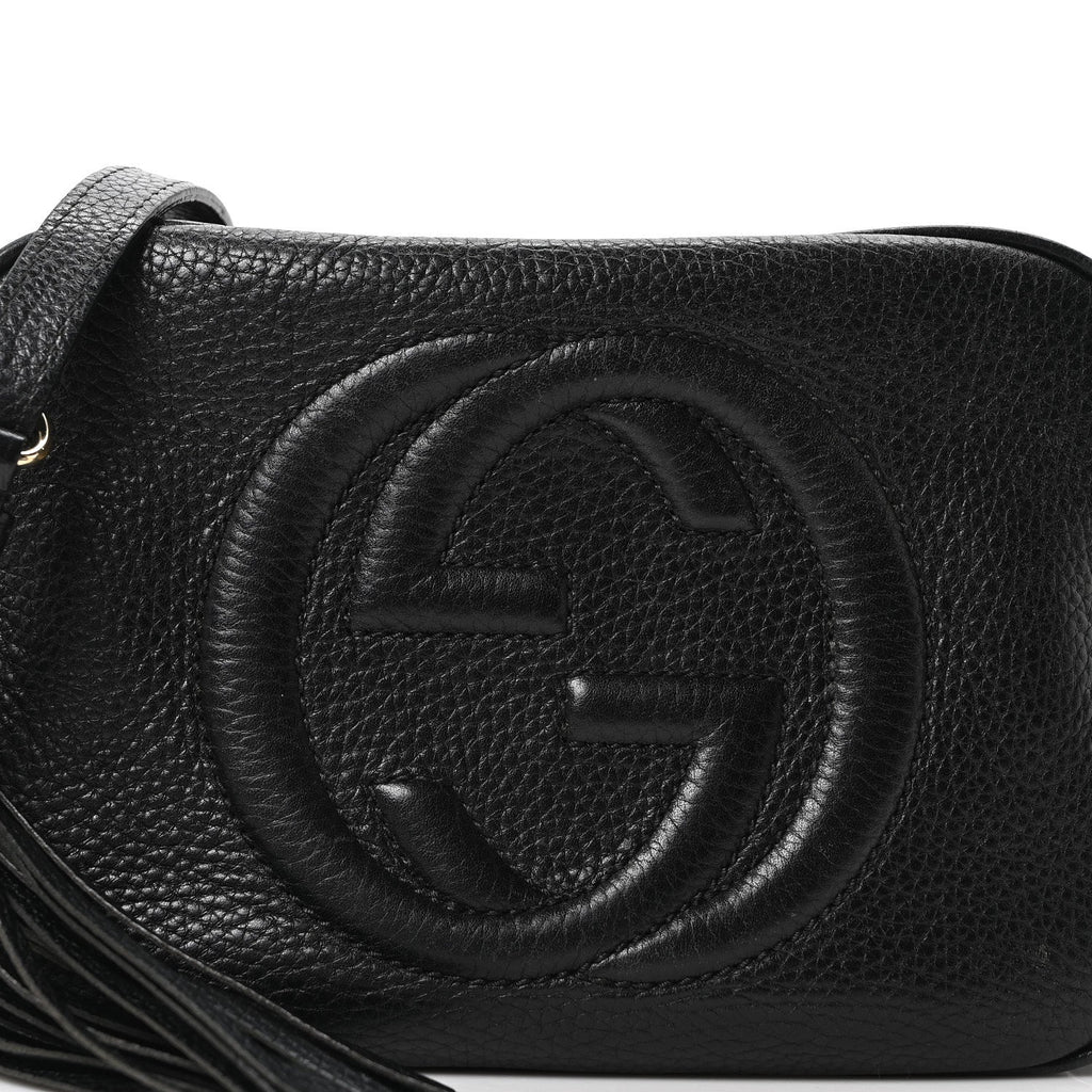Pebbled Calfskin Small Soho Disco Bag Black product image 8, provided for visual reference and product detail review